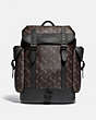 COACH®,HITCH BACKPACK WITH HORSE AND CARRIAGE PRINT,Coated Canvas,Large,Black Copper/Truffle,Front View