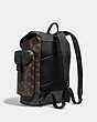 COACH®,HITCH BACKPACK WITH HORSE AND CARRIAGE PRINT,Coated Canvas,Large,Black Copper/Truffle,Angle View