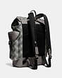 COACH®,HITCH BACKPACK WITH HORSE AND CARRIAGE PRINT,Coated Canvas,Large,Black Copper/Grey,Angle View