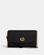 COACH®,CHAIN CROSSBODY IN SIGNATURE LEATHER,Leather,Gold/Black,Front View