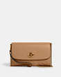 COACH®,CHAIN CROSSBODY IN SIGNATURE LEATHER,Leather,Gold/Taupe,Front View