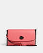 COACH®,CHAIN CROSSBODY IN SIGNATURE LEATHER,Leather,Gunmetal/Pink Lemonade,Front View