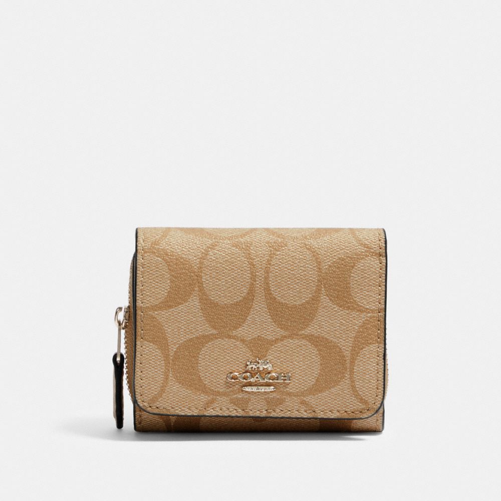 COACH® Outlet | Small Trifold Wallet In Signature Canvas