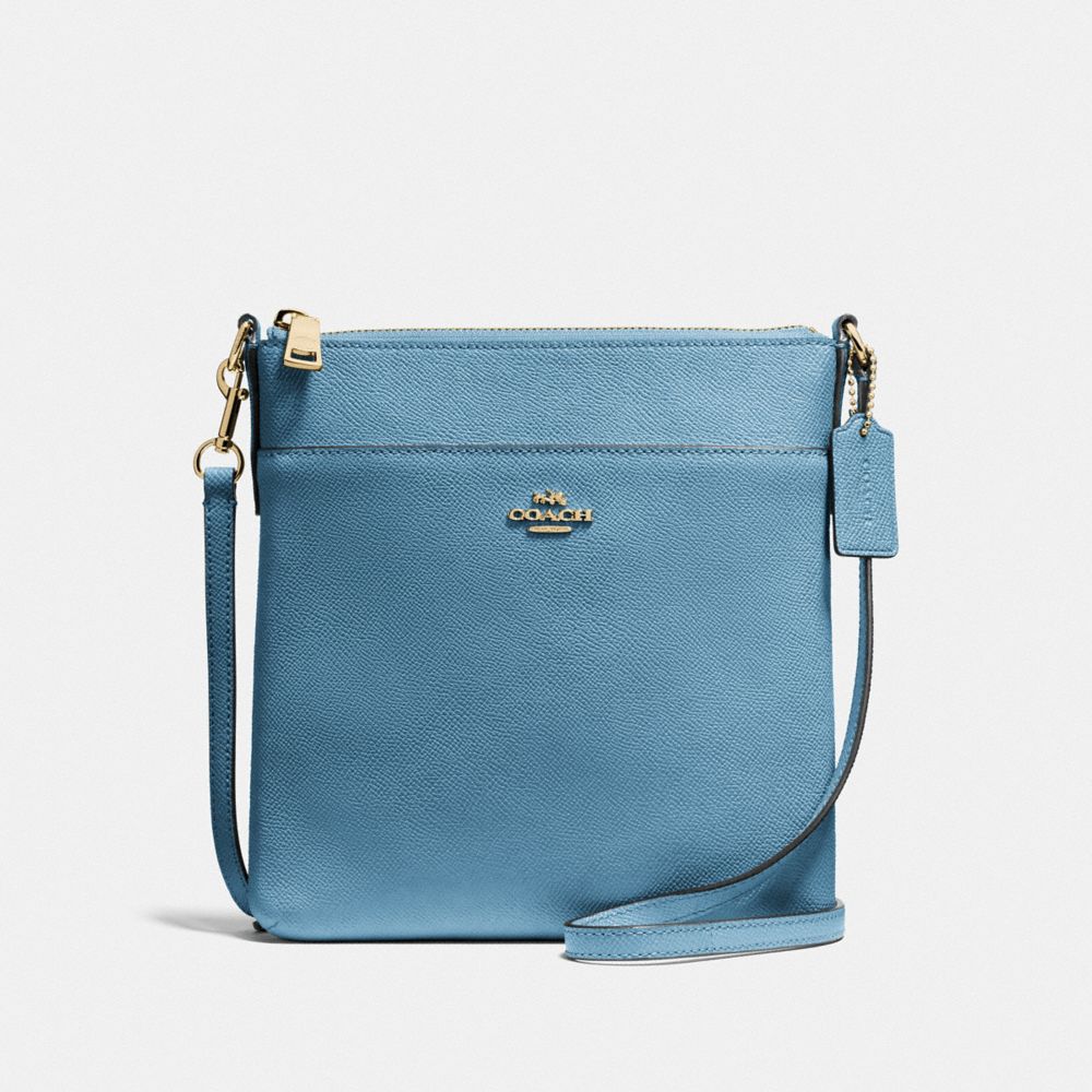 COACH®,Kitt Messenger Crossbody,Leather,Pouch,Crossbody,Logo,Gold Metal,Casual,,Front View