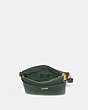 COACH®,KITT MESSENGER CROSSBODY,Crossgrain Leather,Small,Brass/Amazon Green,Inside View,Top View