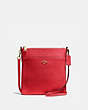 COACH®,KITT MESSENGER CROSSBODY,Crossgrain Leather,Small,Brass/Electric Red,Front View