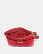 COACH®,KITT MESSENGER CROSSBODY,Crossgrain Leather,Small,Brass/Electric Red,Inside View,Top View