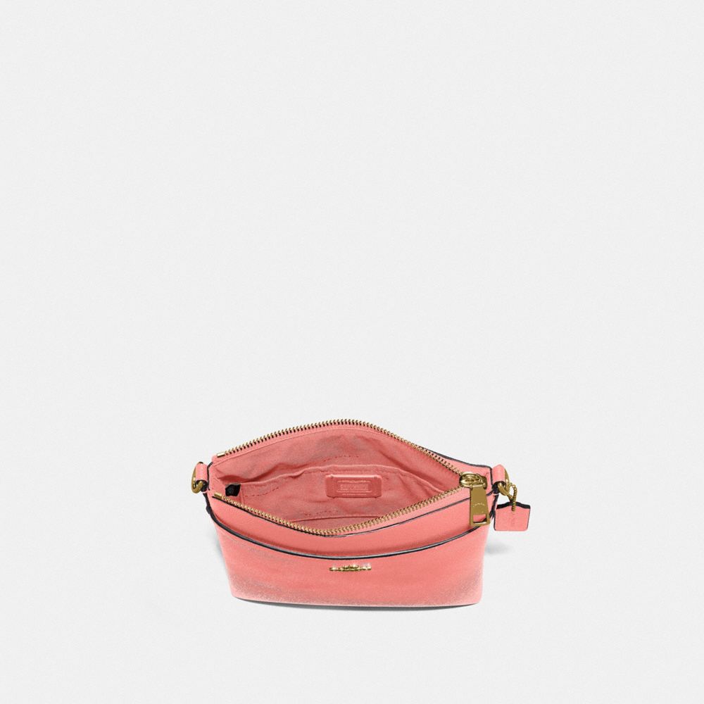 COACH®,Kitt Messenger Crossbody,Leather,Pouch,Crossbody,Logo,Gold Metal,Casual,,Inside View,Top View