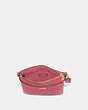 COACH®,KITT MESSENGER CROSSBODY,Crossgrain Leather,Small,Brass/Red,Inside View,Top View