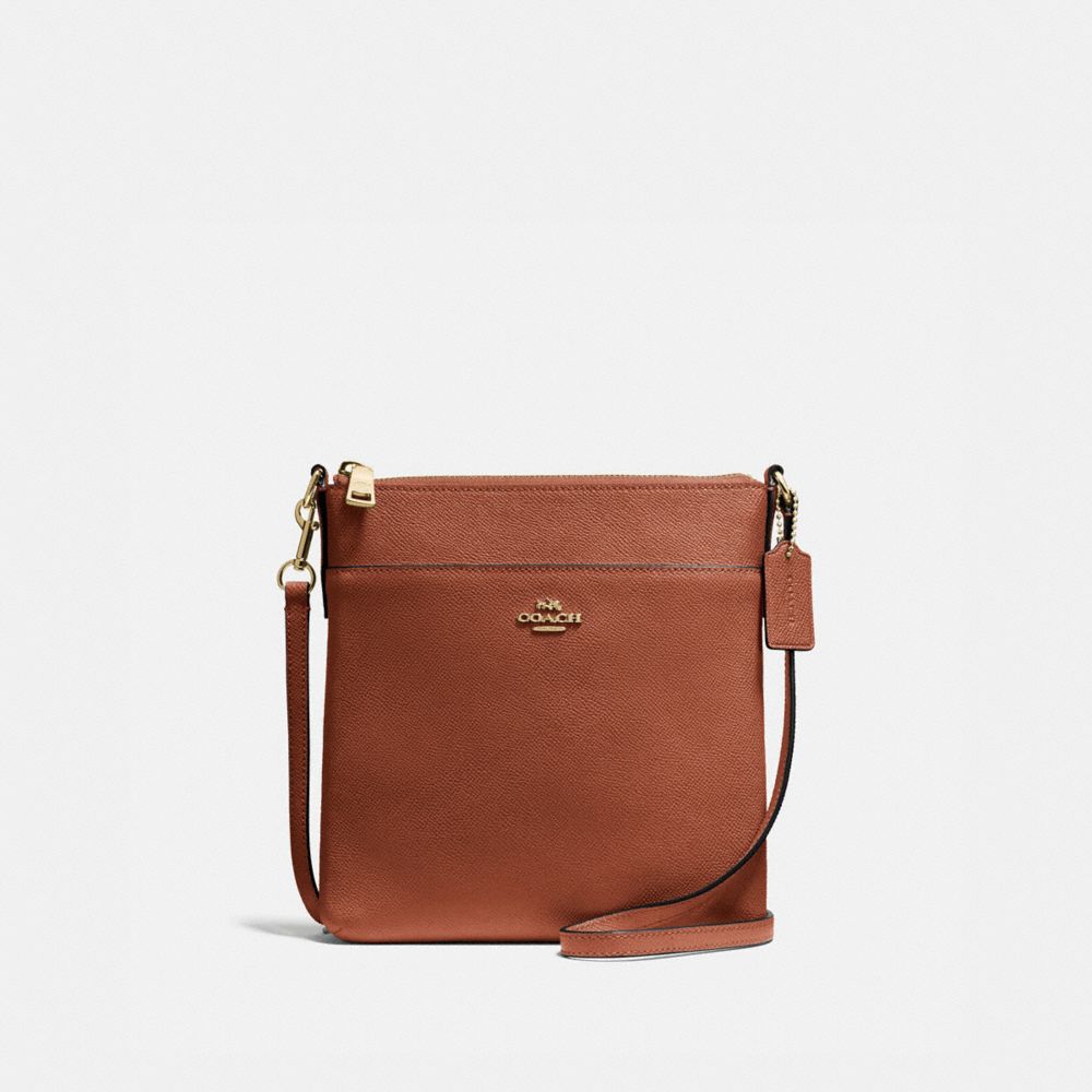 COACH®,SAC MESSENGER À BANDOULIÈRE KITT,Cuir Cross-grain,Doré/Sable 1941,Front View