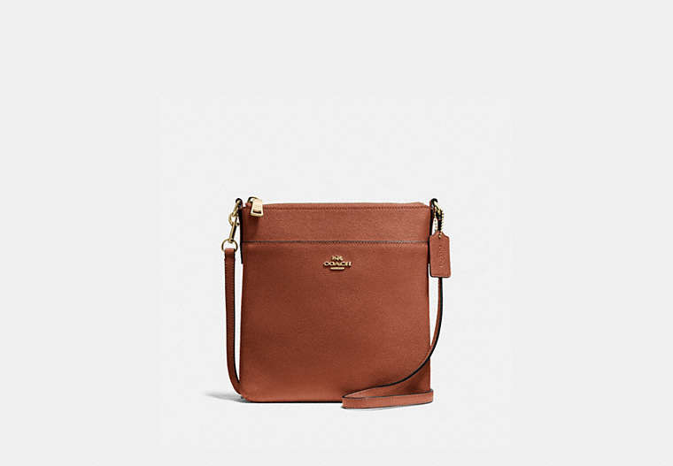 COACH®,KITT MESSENGER CROSSBODY,Crossgrain Leather,Small,Gold/1941 Saddle,Front View