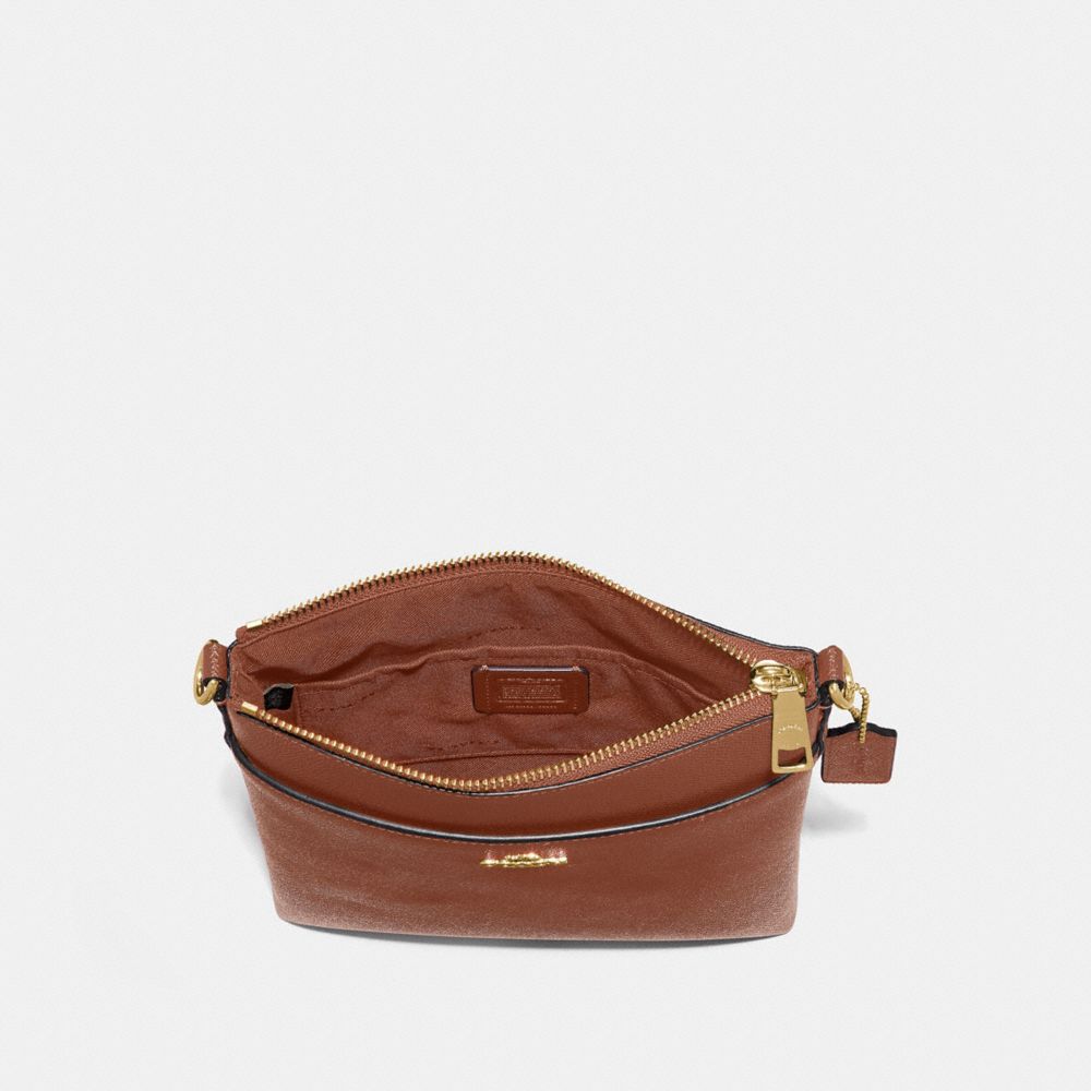 COACH®,SAC MESSENGER À BANDOULIÈRE KITT,Cuir Cross-grain,Doré/Sable 1941,Inside View,Top View