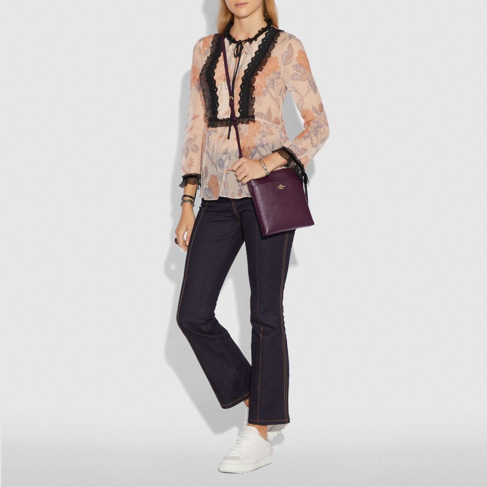 COACH®,Kitt Messenger Crossbody,Leather,Crossbody,Logo,Metal,Gold Metal,Casual,,Detail View