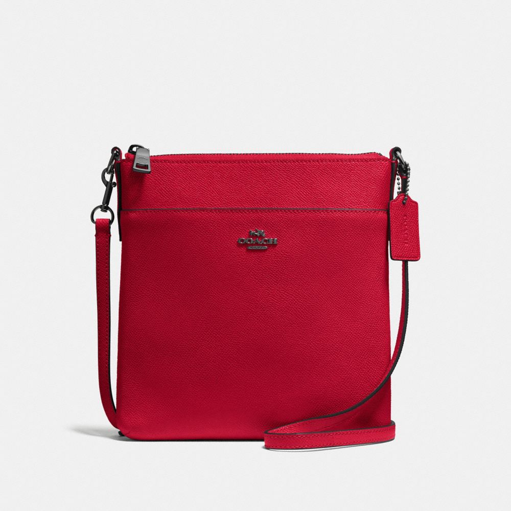 COACH®,Kitt Messenger Crossbody,Leather,Pouch,Crossbody,Logo,Gold Metal,Casual,,Front View