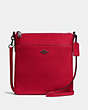 COACH®,KITT MESSENGER CROSSBODY,Crossgrain Leather,Small,Gunmetal/Red Apple,Front View