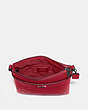 COACH®,KITT MESSENGER CROSSBODY,Crossgrain Leather,Small,Gunmetal/Red Apple,Inside View,Top View
