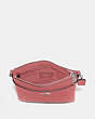 COACH®,KITT MESSENGER CROSSBODY,Crossgrain Leather,Small,Silver/Bright Coral,Inside View,Top View