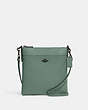 COACH®,KITT MESSENGER CROSSBODY,Crossgrain Leather,Small,Sage/Pewter,Front View