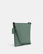 COACH®,KITT MESSENGER CROSSBODY,Crossgrain Leather,Small,Sage/Pewter,Angle View