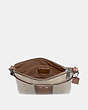 COACH®,KITT MESSENGER CROSSBODY IN COLORBLOCK SIGNATURE CANVAS,Signature Coated Canvas,Mini,Light Antique Nickel/Sand Taupe,Inside View,Top View