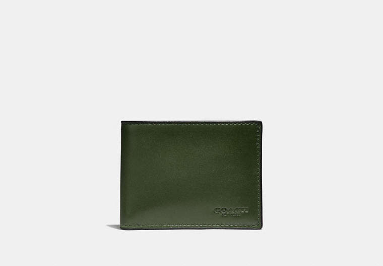 COACH®,SLIM BILLFOLD WALLET,Leather,Glade,Front View