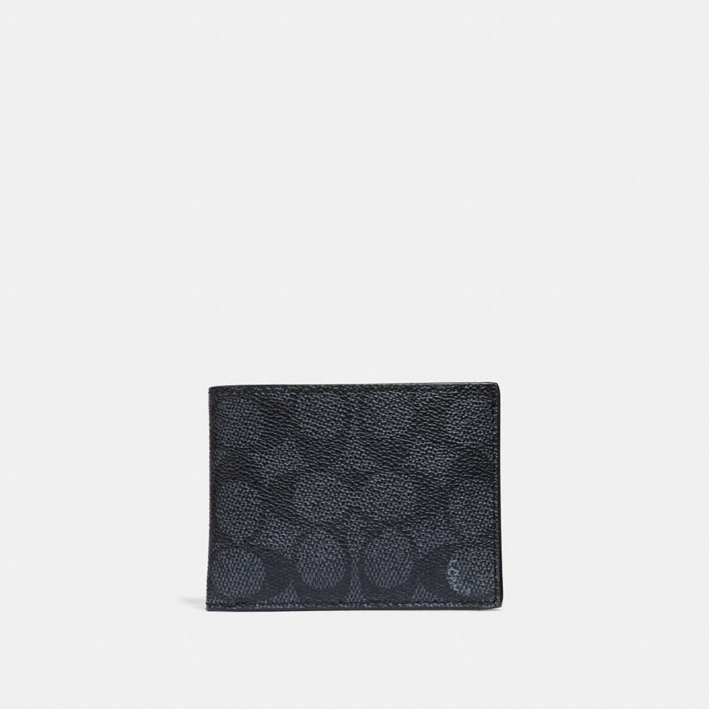 Slim Billfold Wallet In Signature Canvas COACH