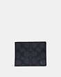COACH®,SLIM BILLFOLD WALLET IN SIGNATURE CANVAS,Signature Coated Canvas,Midnight,Front View