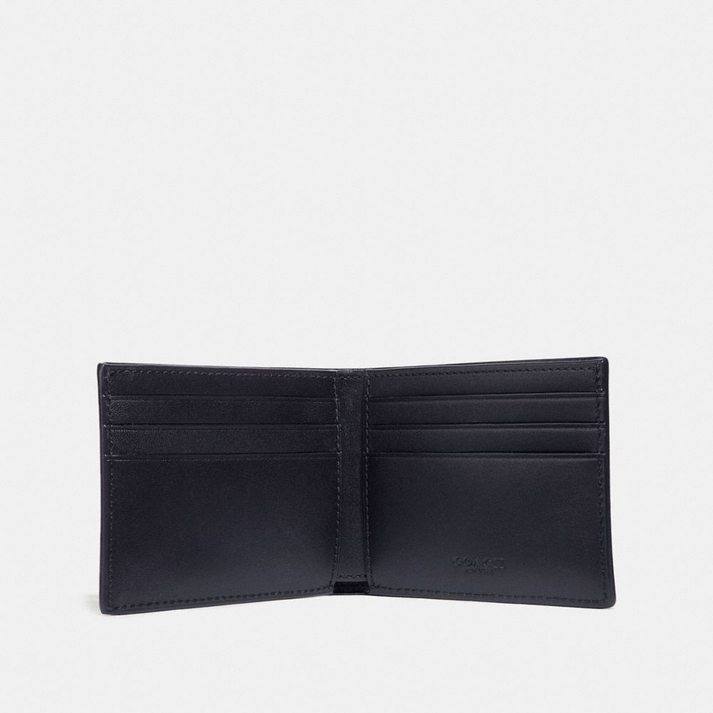 COACH®,SLIM BILLFOLD WALLET IN SIGNATURE CANVAS,Signature Coated Canvas,Midnight,Inside View,Top View