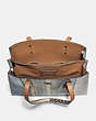 COACH®,CHARLIE CARRYALL IN OMBRE SNAKESKIN,Leather,Large,Gunmetal/NATURAL,Inside View,Top View