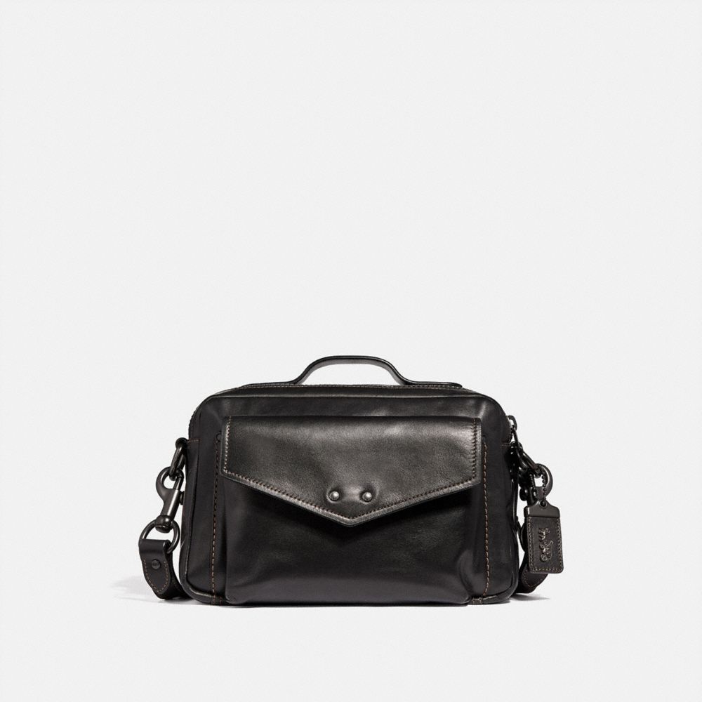 COACH®,JAXSON BAG 28,Leather,Medium,Black Copper/Black,Front View