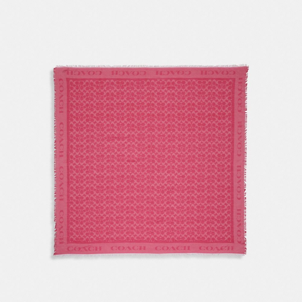 BOSS - Square scarf in modal and wool with signature jacquard