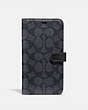 COACH®,IPHONE 11 PRO MAX FOLIO IN SIGNATURE CANVAS,Signature Coated Canvas,Charcoal,Front View