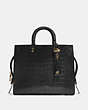 COACH®,ROGUE IN ALLIGATOR,Crocodile,Large,Brass/Black,Front View