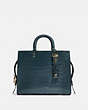 COACH®,ROGUE BAG IN ALLIGATOR,Crocodile,Large,Brass/Blue,Front View