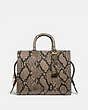 COACH®,ROGUE BAG IN SNAKESKIN,Python,Large,Brass/Roccia Lucido,Front View