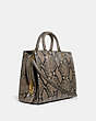 COACH®,ROGUE BAG IN SNAKESKIN,Python,Large,Brass/Roccia Lucido,Angle View