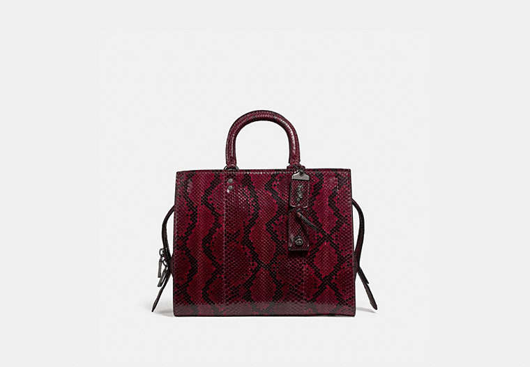COACH®,ROGUE IN PYTHON,Python,Large,Pewter/Mirage Dark Red,Front View
