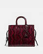 COACH®,ROGUE BAG IN SNAKESKIN,Python,Large,Pewter/Mirage Dark Red,Front View