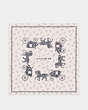 COACH®,HORSE AND CARRIAGE SILK SQUARE SCARF,Mixed Material,Chalk,Front View