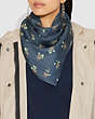 COACH®,HORSE AND CARRIAGE SILK SQUARE SCARF,Mixed Material,Denim,Angle View