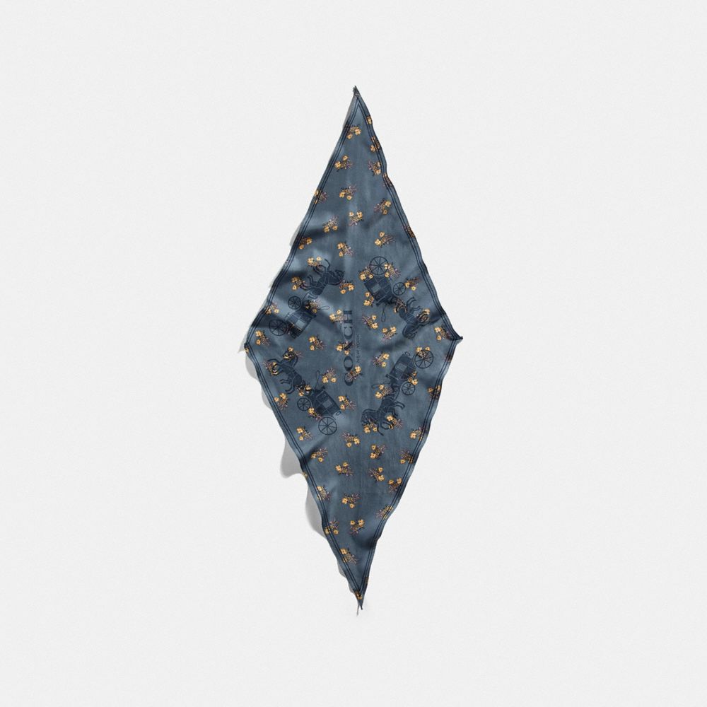 COACH®,Horse And Carriage Silk Diamond Scarf,,Front View