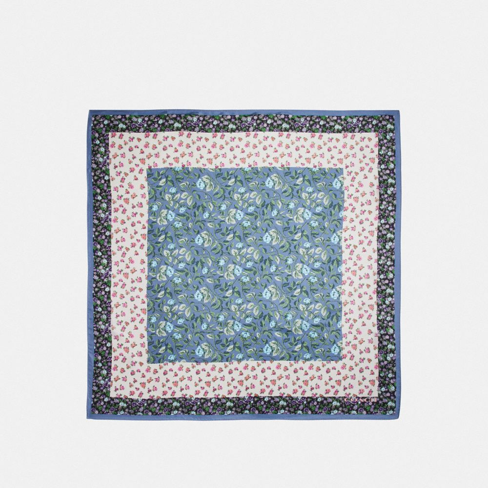 Sleeping Rose Print Silk Square Scarf