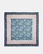 COACH®,SLEEPING ROSE PRINT SILK SQUARE SCARF,Silk,BLUE,Front View