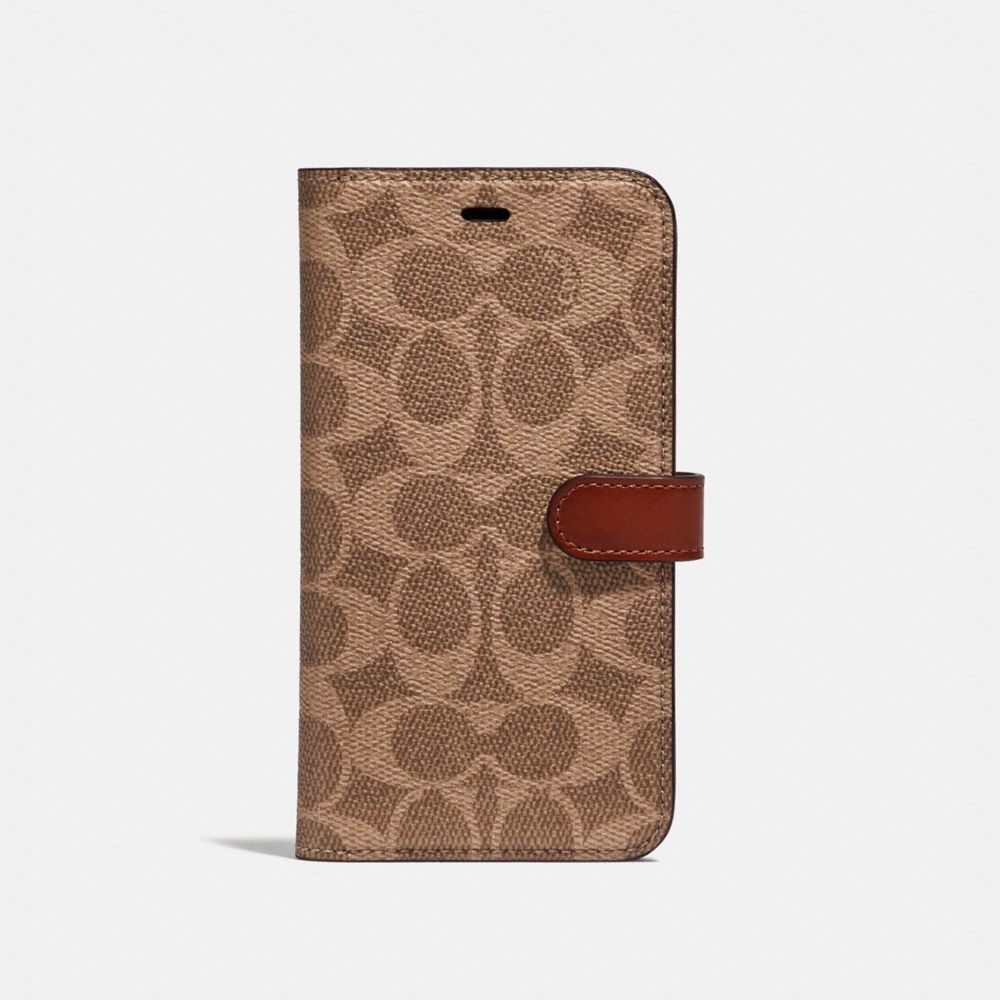 COACH® | Iphone 11 Pro Folio In Signature Canvas