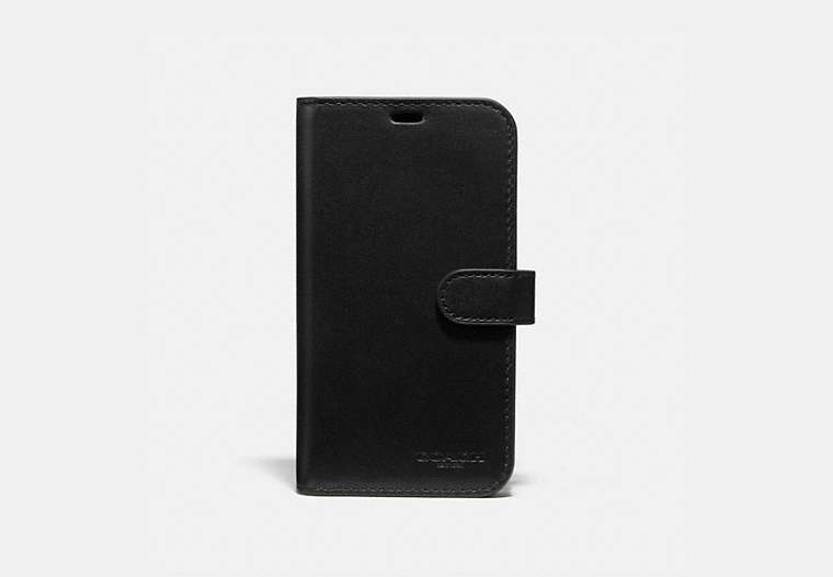COACH®,IPHONE 11 FOLIO,Leather,Black,Front View