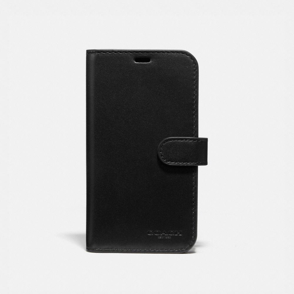 COACH®,FOLIO IPHONE 11 PRO,Cuir,Noir,Front View