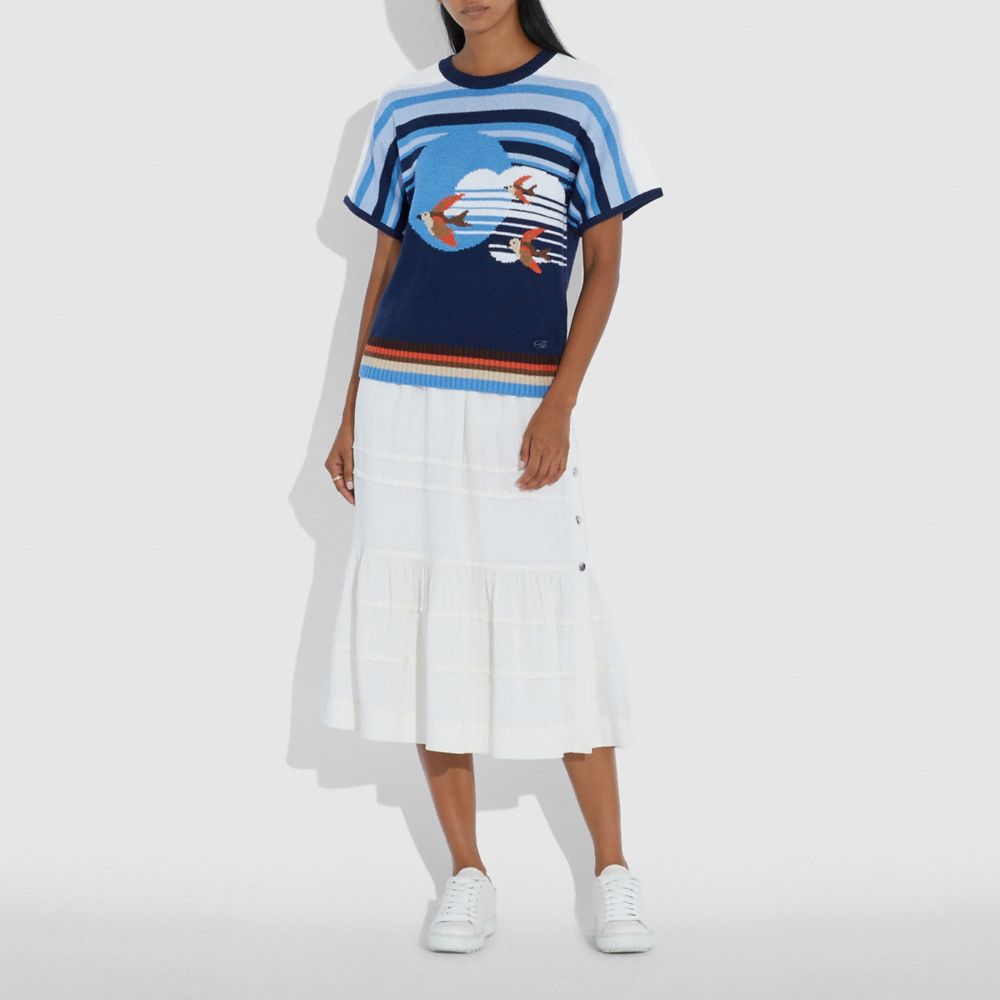 COACH®,Short Sleeve Graphic Sweater,,Scale View