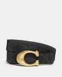 COACH®,C HARDWARE REVERSIBLE BELT, 25MM,pvc,Brass/Charcoal/Midnight Navy,Front View