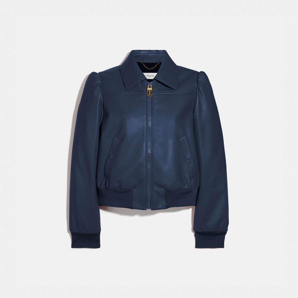 Full-Grain Leather Coach Jacket