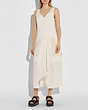 COACH®,SILK STRIPE LONG DRESS WITH SNAP POCKETS,cotton,Cream,Scale View